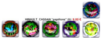 Muselets HIRAULT-CASSAN "PAPILLONS" série de 6 capsules