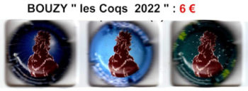 search BOUZY "Les Coqs 2022" BOUZY "Les Coqs 2022" 3 capsules de champagne