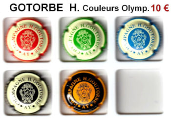 Série de capsules de champagne propriétaire GOTORBE COULEURS OLYMPIQUES