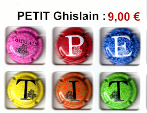 Série de 6 capsules de champagne propriétaire PETIT GHISLAIN