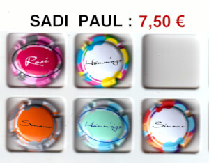 Série de 5 capsules de champagne propriétaire PAUL SADI
