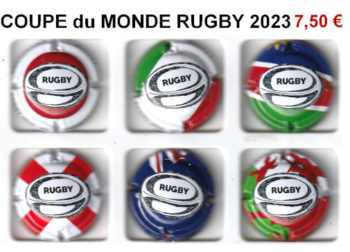 serie de 6 capsules de champagne coupe du monde de rugby