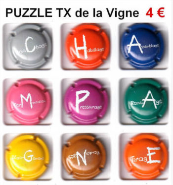Serie de capsules de champagne puzzle generique