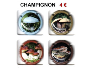 serie de capsules de champagne générique CHAMPIGNON - 4 muselets