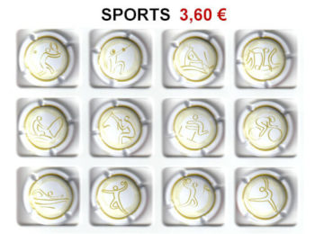 serie de capsules de champagne générique sport - 12 muselets