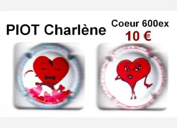série de 2 capsules de champagne PIOT CHARLENE "Cœur" par jpcapsules pour tous les collectionneurs et placomusophiles