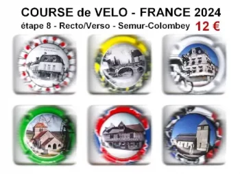course de velo, tour de france 2024, etape 8 en capsules de champagne générique