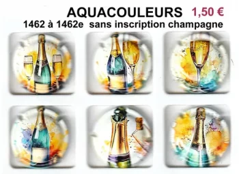 Série de capsules de champagne génériques aquacouleurs