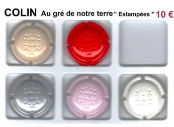 Série de capsules de champagne propriétaire COLIN Au gré de notre Terre "Estampées"