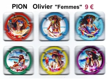 serie de capsules de champagne PION OLIVIER "Femmes" 