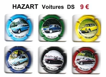 Série de capsules de champagne propriétaire HAZART "Voitures DS"