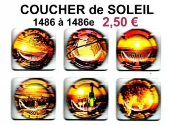 Série de capsules de champagne génériques Muselets  Coucher de Soleil