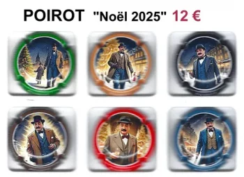 série de capsules de champagne proprietaire par jpcapsules POIROT "Noël 2025"