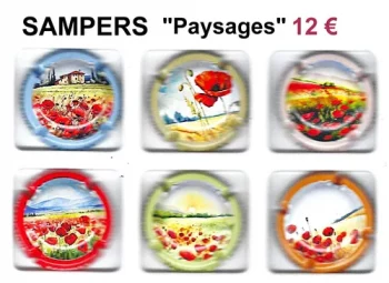 série de 6 capsules de champagne proprietaire par jpcapsules SAMPERS "Paysages"
