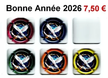 série de 5 capsules de champagne générique par jpcapsules Bonne Année 2026