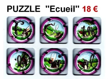 serie de 6 capsules de champagne propriétaire puzzle ecueil