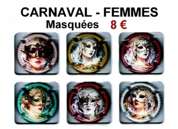 Série de capsules de champagne génériques Muselets  carnaval femmes