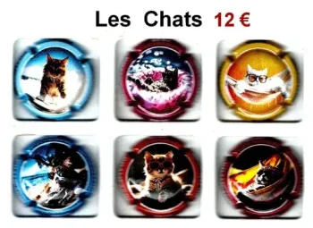 Série de capsules de champagne génériques les chats
