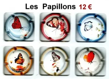 Série de capsules de champagne génériques les papillons