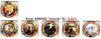 Muselets SERGE ARMAND "Renards" série de 6 capsules