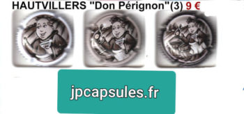 Hautvillers don Pérignon série de 3 capsules de champagne