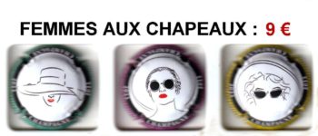 Série de capsules de champagne générique femmes aux chapeaux