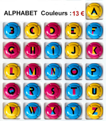 Série de capsules de champagne générique alphabet couleur