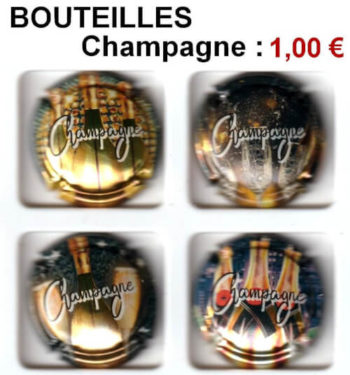 Série de capsules de champagne générique bouteille