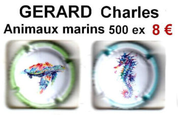 Série de capsules de champagne proprietaires gerard charles animaux marins
