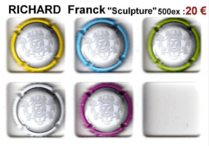 Série de capsules de champagne proprietaires RICHARD FRANCK sculpture