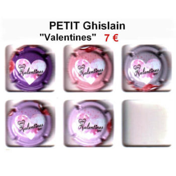 Série de capsules de champagne propriétaire PETIT GHISALIN valentines