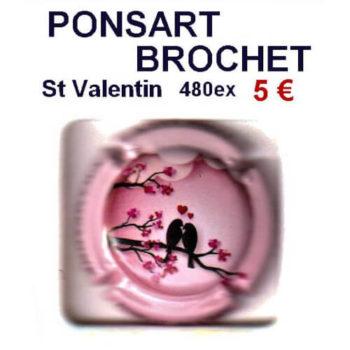 Série de capsules de champagne propriétaire PONSART BROCHET saint valentin