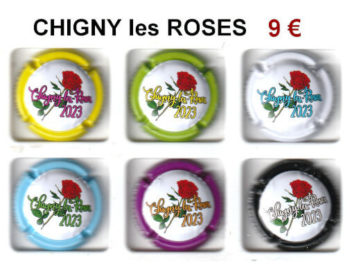 Série de capsules de champagne série de 6 caps CHIGNY LES ROSES