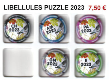 Série de capsules de champagne générique LIBELLULES PUZZLE 2023