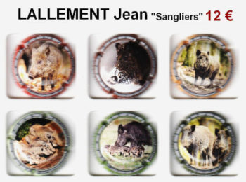 serie de 6 capsules de champagne LALLEMENT "Sanglier"