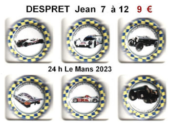 serie de capsules de champagne DESPRET jean - 7 à 12 -24h le mans 2023