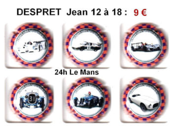 série de capsules de champagne DESPRET 24h LE MANS - Muselets 12 à 18