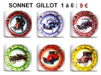 Serie de capsules de champagne SONNET GILLOT - Muselets de 1 à 6