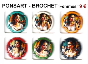 Série de capsules de champagne générique PONSART BROCHET "Femmes"