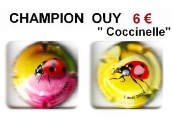 serie de 2 capsules de champagne par champion ouy "coccinelle"