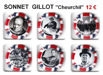 sonnet Gillot churchill, serie de 6 capsules de champagne