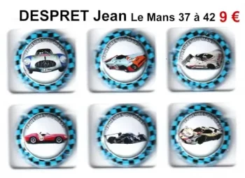 DESPRET Jean "Le Mans" serie de 6 capsulse de champagne de 37 à 42