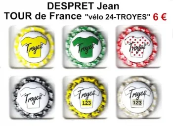 DESPRET Jean "Tour de France - vélo 2024 serie de 6 capsules