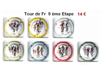 Série de capsules de champagne générique Tour de France 9 etape