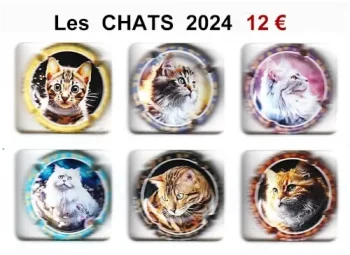 Série de capsules de champagne générique les chats