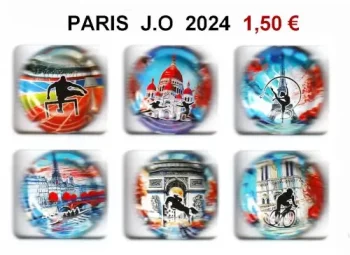 serie de capsules de champagne PARIS JO 2024