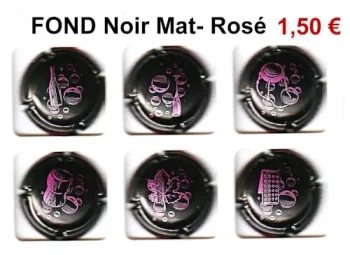 Fond Noir Mat - Rosé , Série de capsules de champagne générique