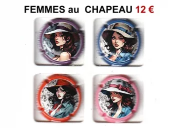 femme au chapeau, 4 capsules de champagne générique sortis en janvier 2025