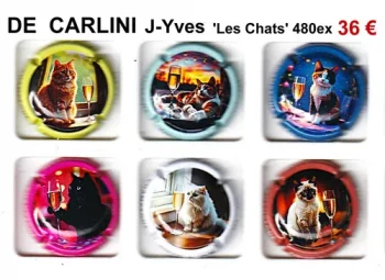 de carlini yves pour une serie de capsules de champagne les chats