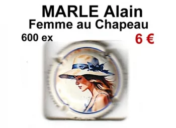 marle alain, une capsules de champagne la femme au chapeau